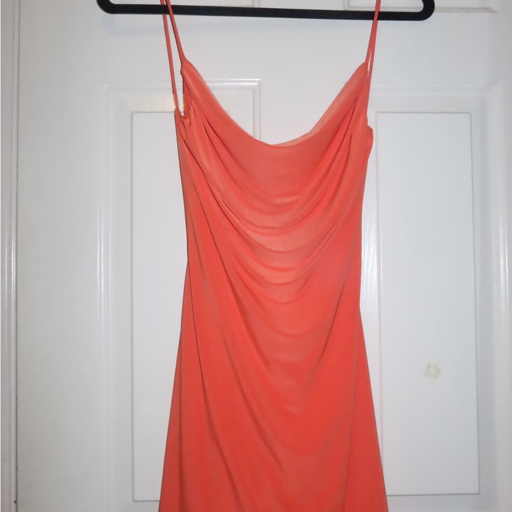 Elegant Backless Orange Dress